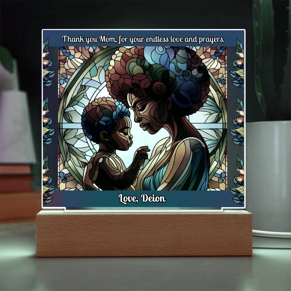 Personalized Acrylic LED Night Light Plaque For Mom - Endless Love