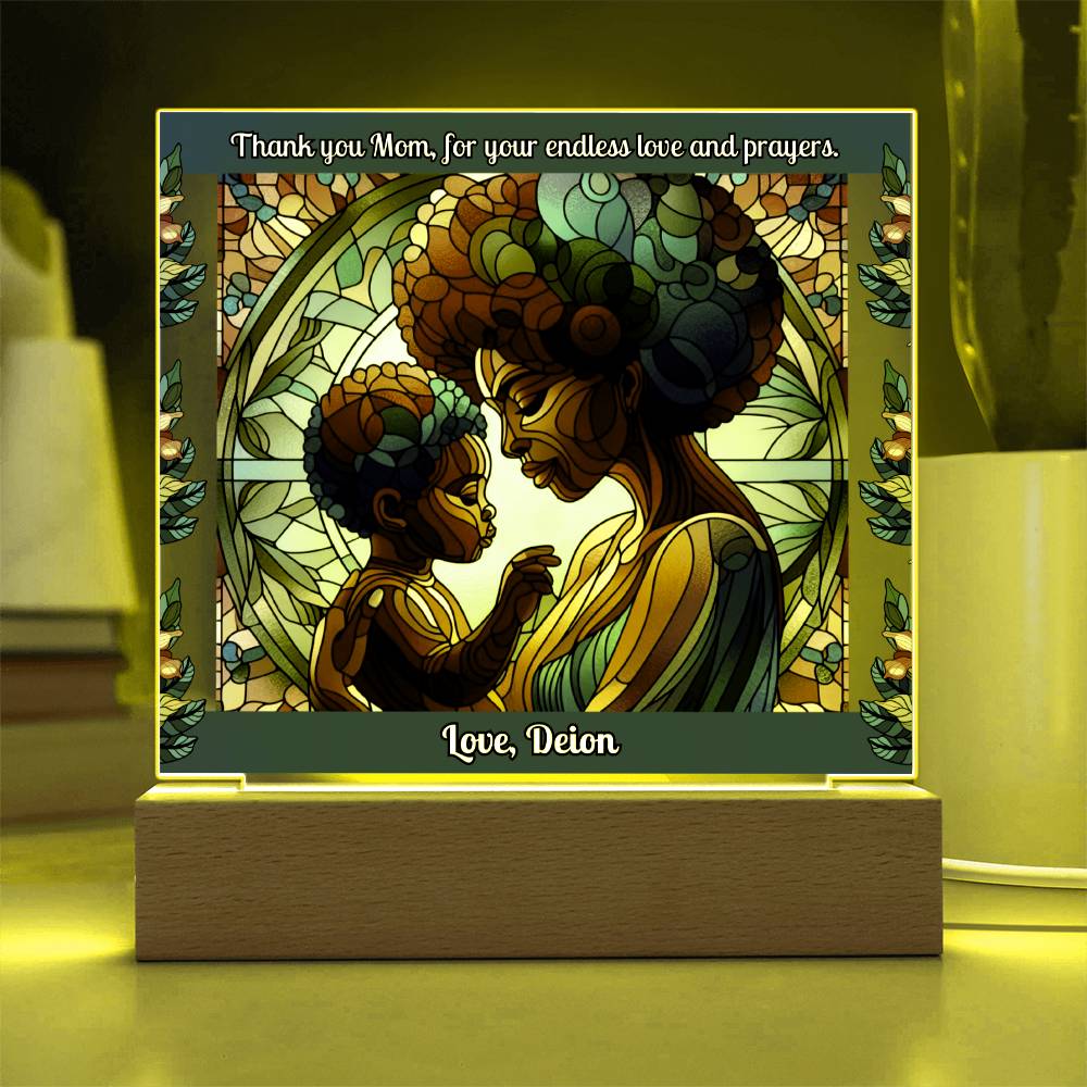 Personalized Acrylic LED Night Light Plaque For Mom - Endless Love