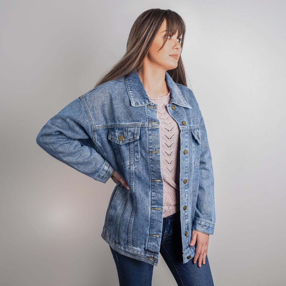 Child of God Oversized Denim Jean Jacket