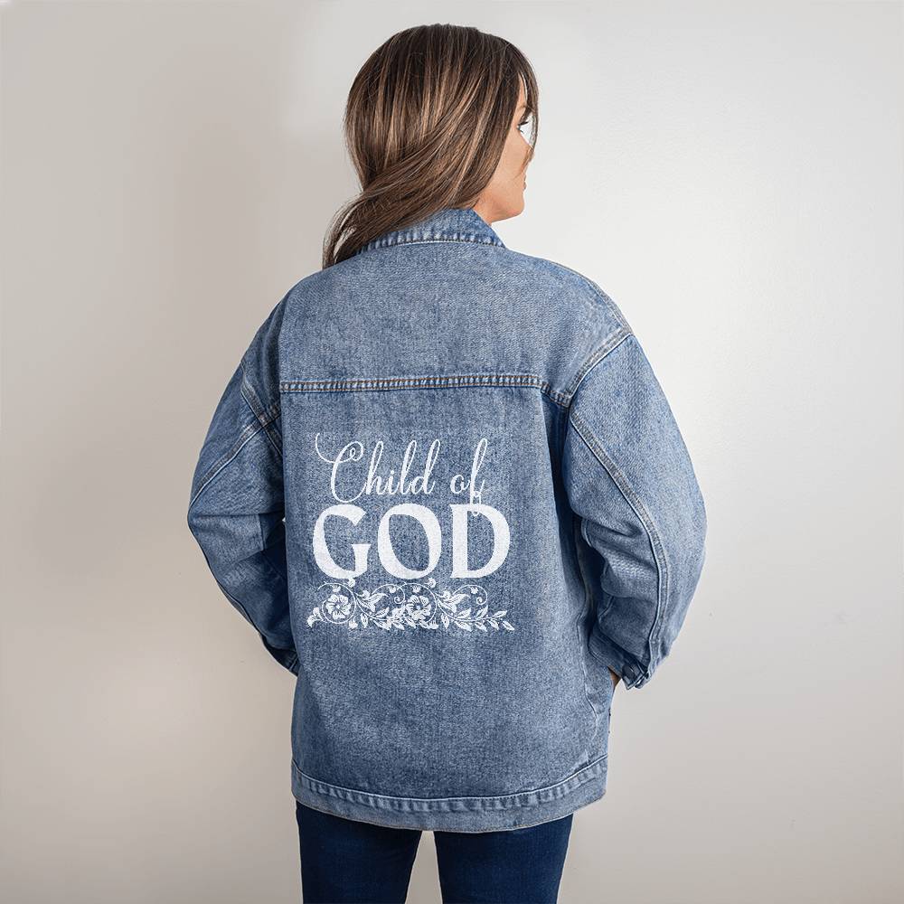 Child of God Oversized Denim Jean Jacket