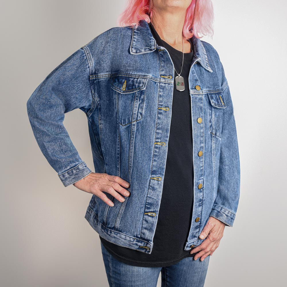 Child of God Oversized Denim Jean Jacket