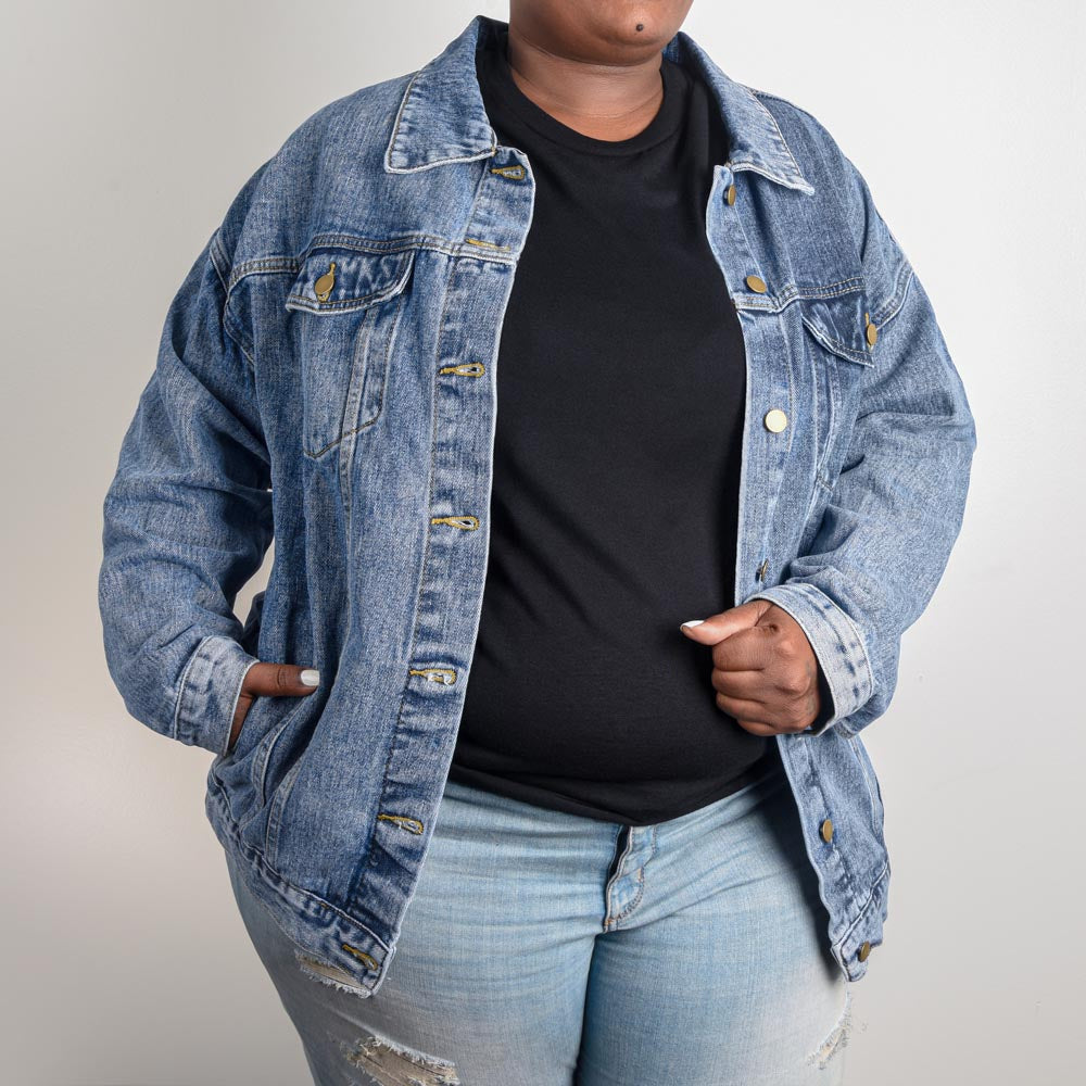 Child of God Oversized Denim Jean Jacket