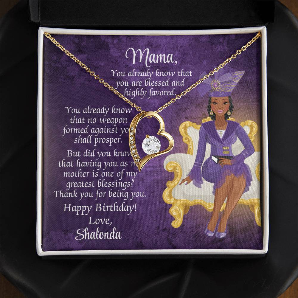 African American Mom Birthday Card With Forever Love Necklace - You Already Know
