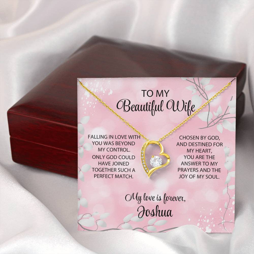 Message To Wife Card With Forever Love Necklace - Perfect Match