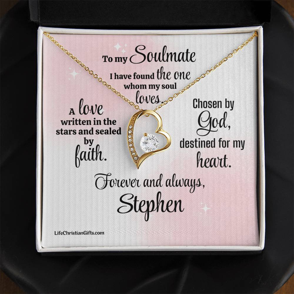 Soulmate Fiancée Message Card With Forever Love Necklace - I Have Found The One