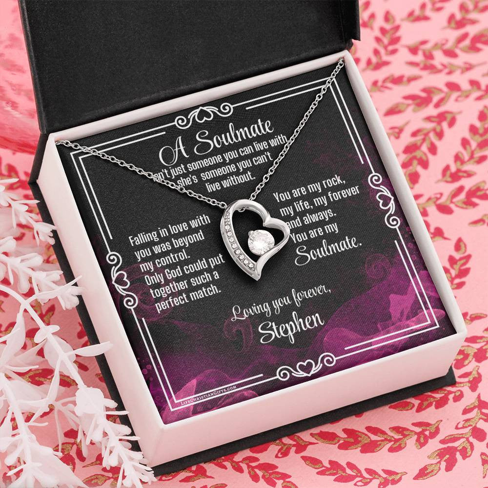 Soulmate Love Message Card With Forever Love Necklace - Can't Live Without