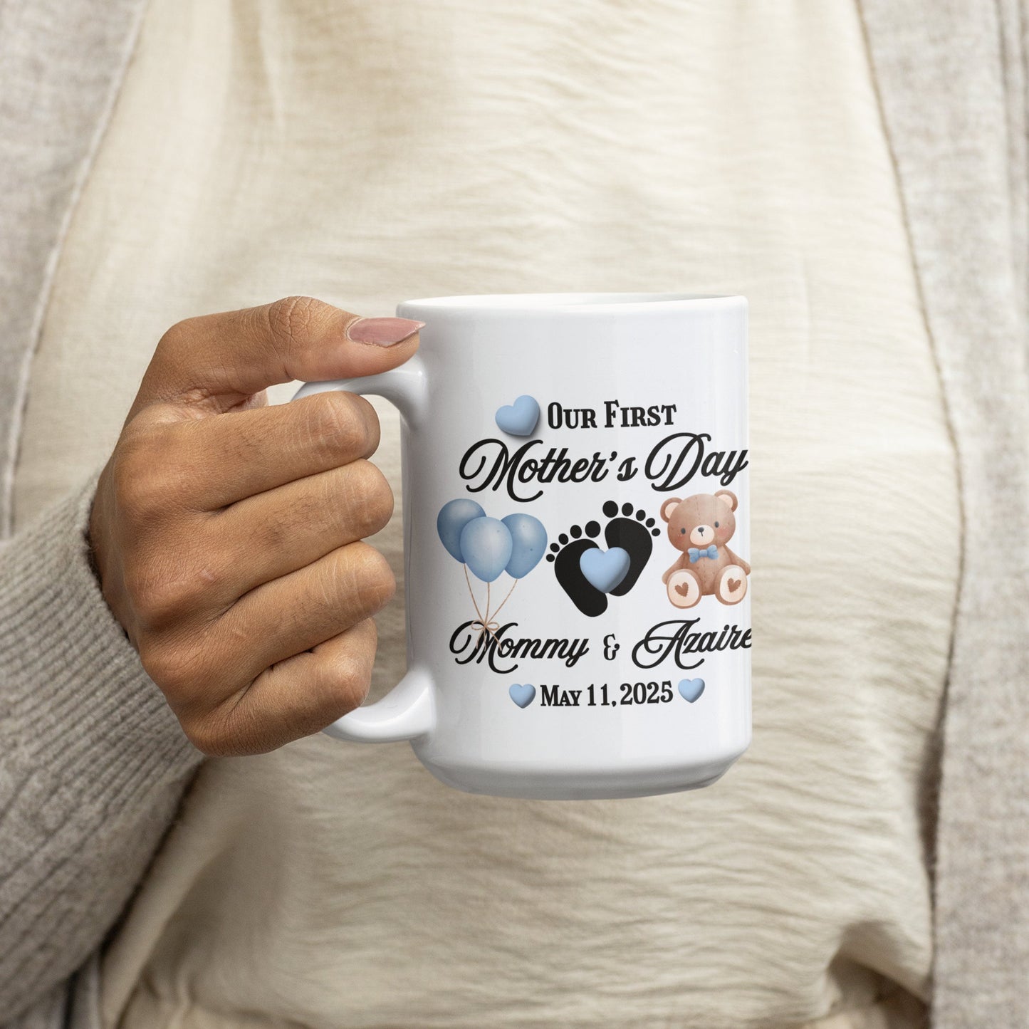 Personalized First Mother's Day Gift Mug For Boy Mom