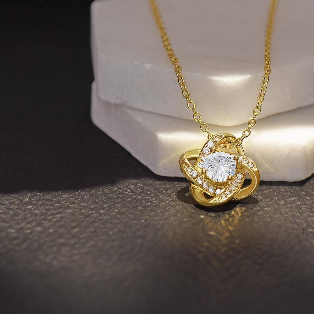 Personalized Card To Granddaughter With Love Knot Necklace - Priceless