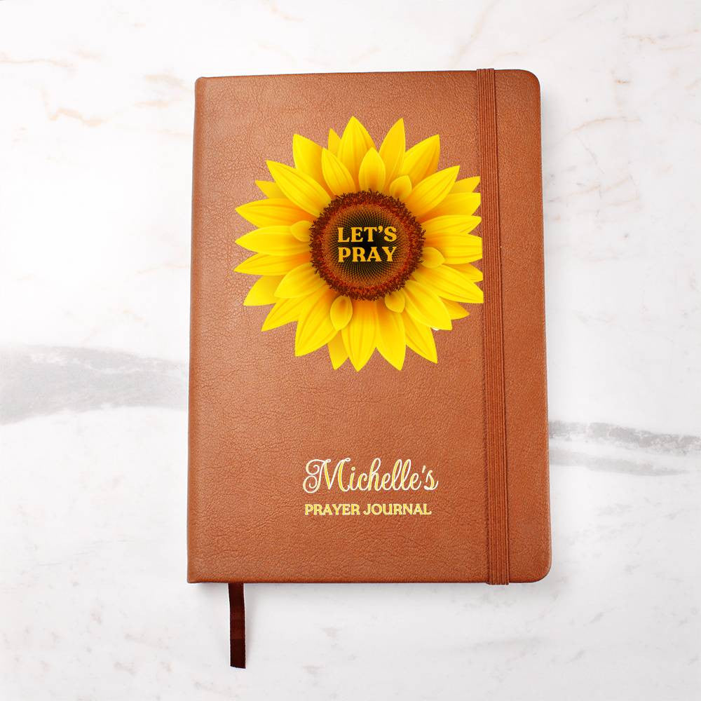 Personalized Women's Prayer Journal With Sunflower Gift