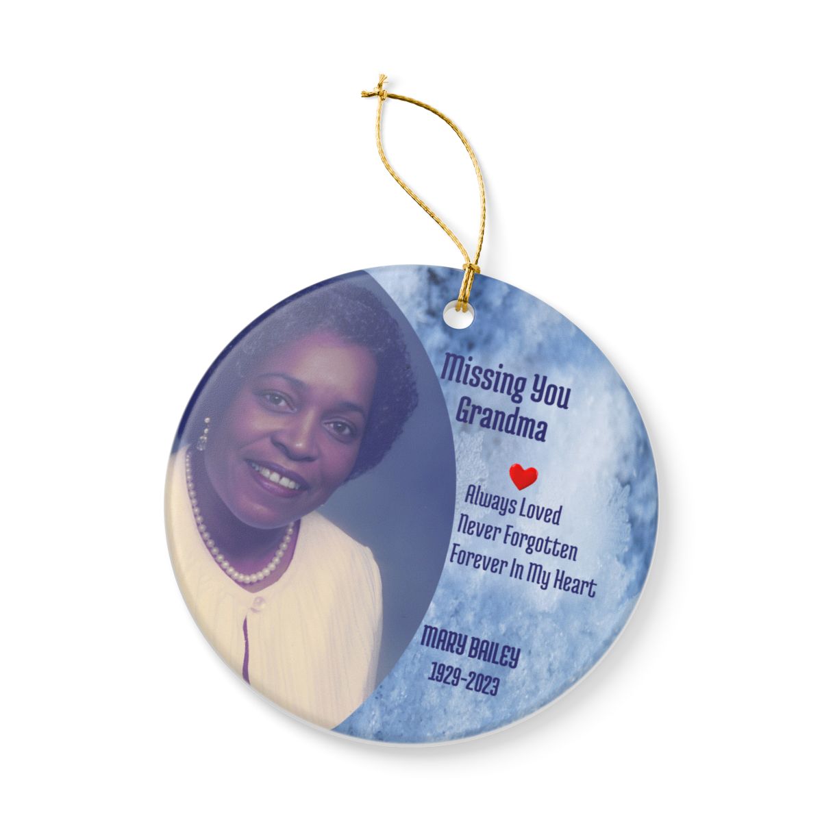 Personalized Memorial Photo Ornament Keepsake