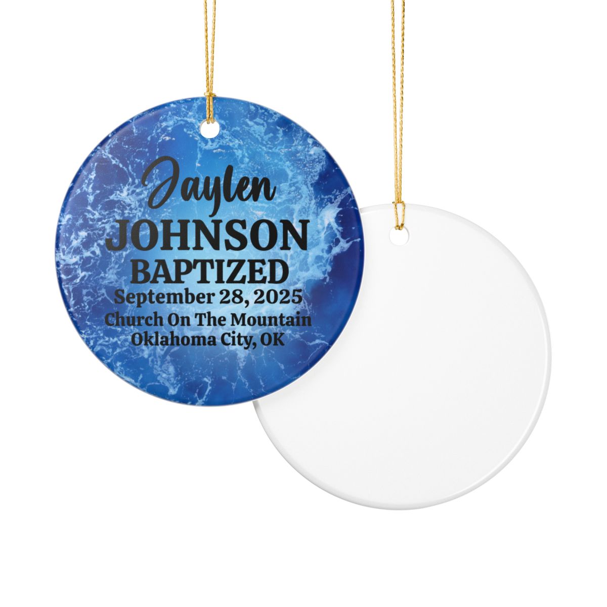 Baptism Ornament Personalized Keepsake Gift