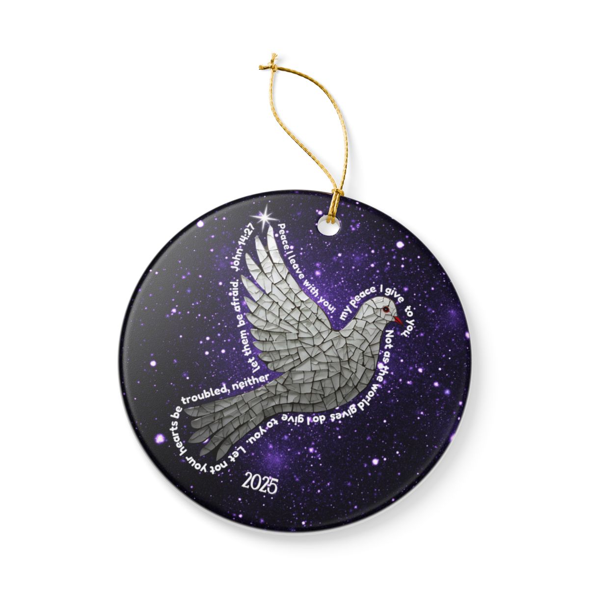 Mosaic Peace Dove Christmas 2025 Keepsake Ornament