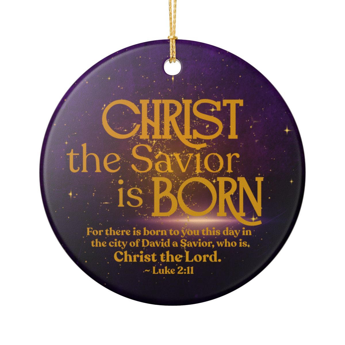 Christ the Savior Christmas Ornament -Purple