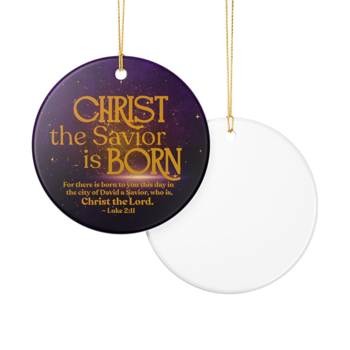 Christ the Savior Christmas Ornament -Purple