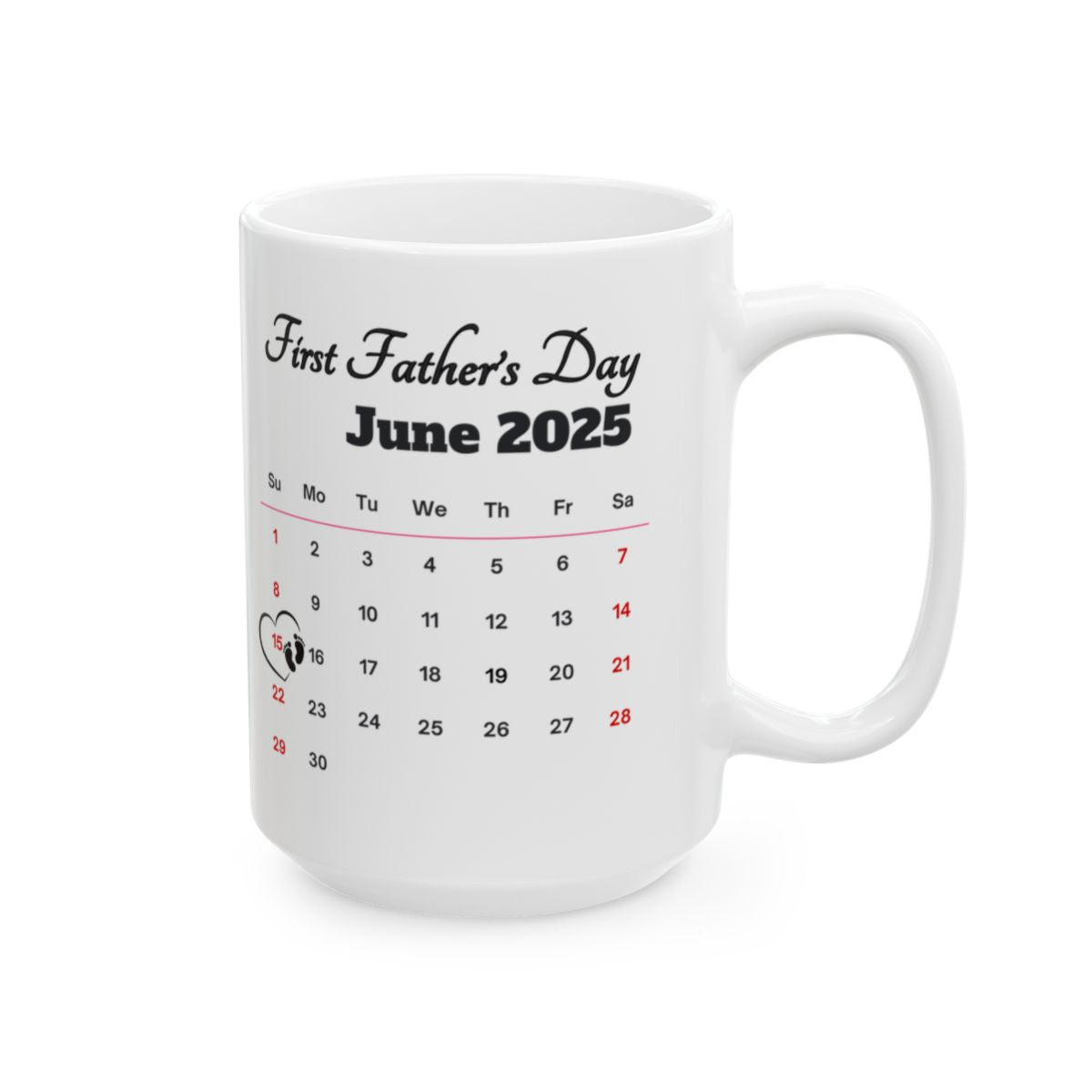 First Father’s Day Polaroid Photo and Calendar Mug