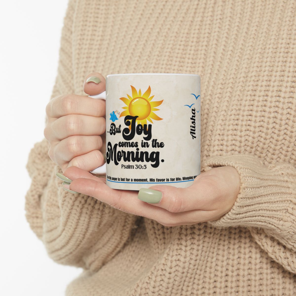Personalized Bible Verse Mug - Joy Comes In The Morning