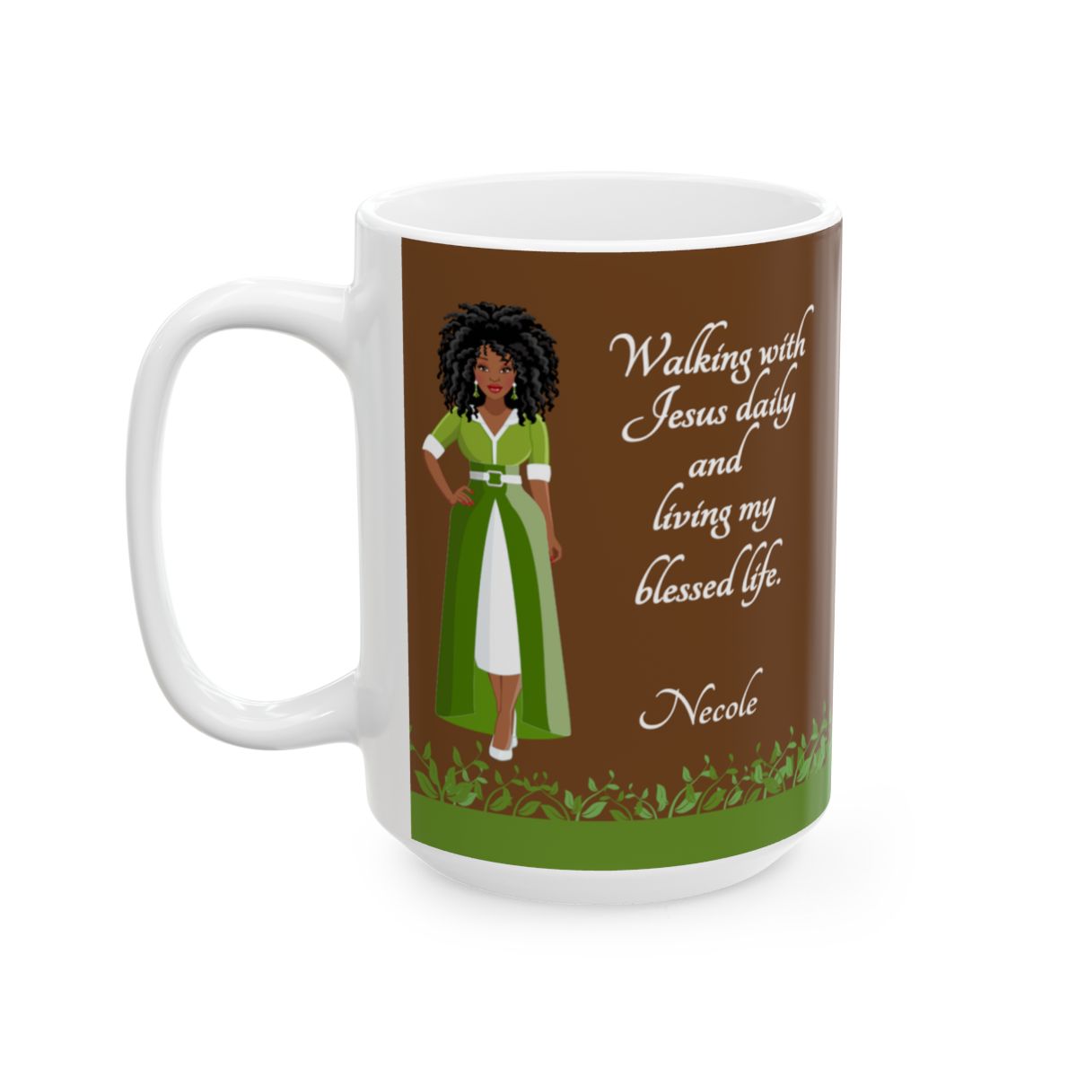 Personalized African American Woman Mug - Walking With Jesus