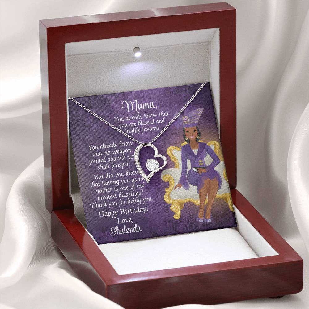 African American Mom Birthday Card With Forever Love Necklace - You Already Know