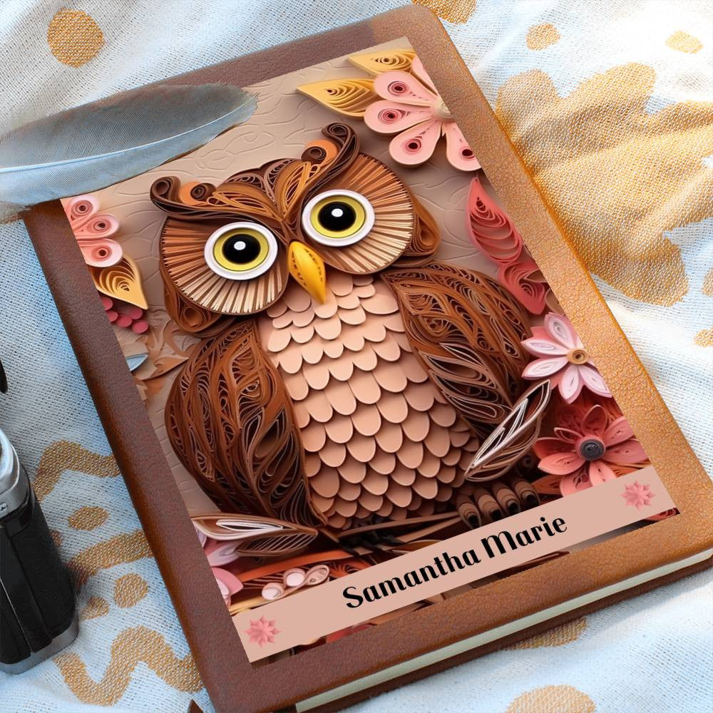 Personalized Vegan Prayer Journal - 3D Brown Owl
