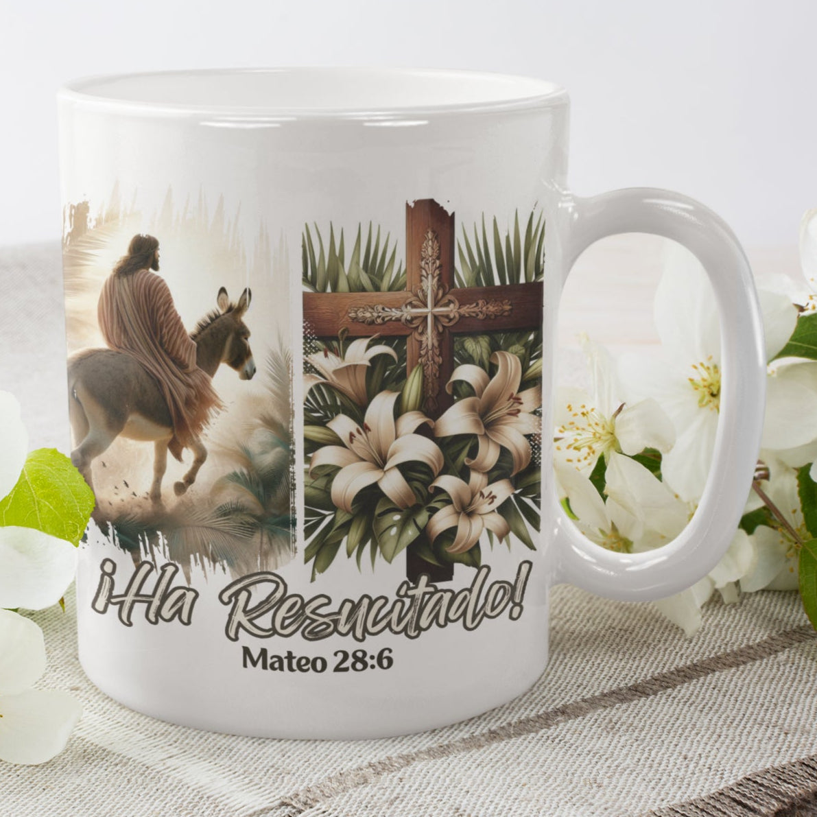 Pascua de Resurrección ¡Él ha resucitado! Taza de café Easter Mug in Spanish