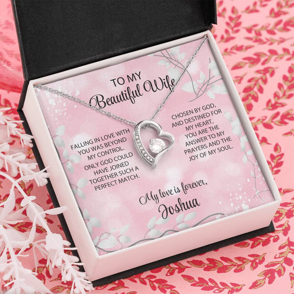 Message To Wife Card With Forever Love Necklace - Perfect Match