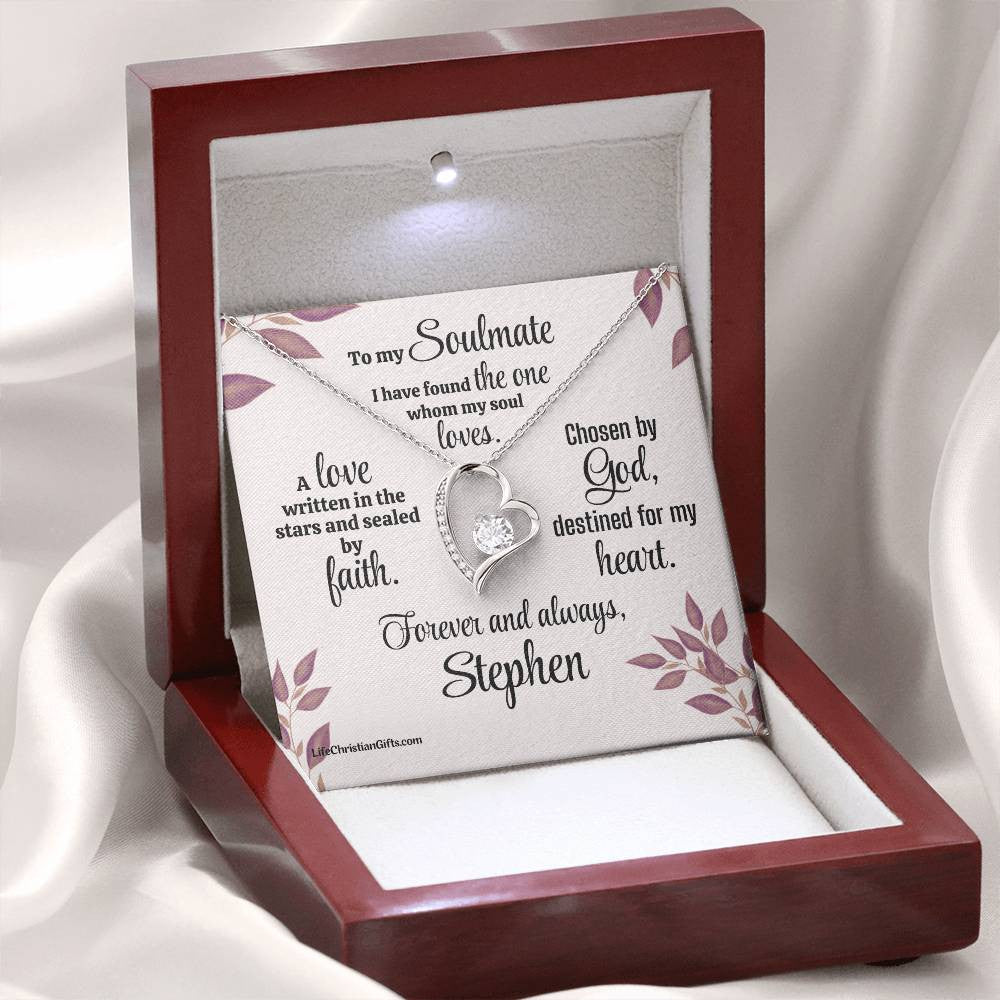 Soulmate Christian Message Card With Forever Love Necklace - I Have Found The One