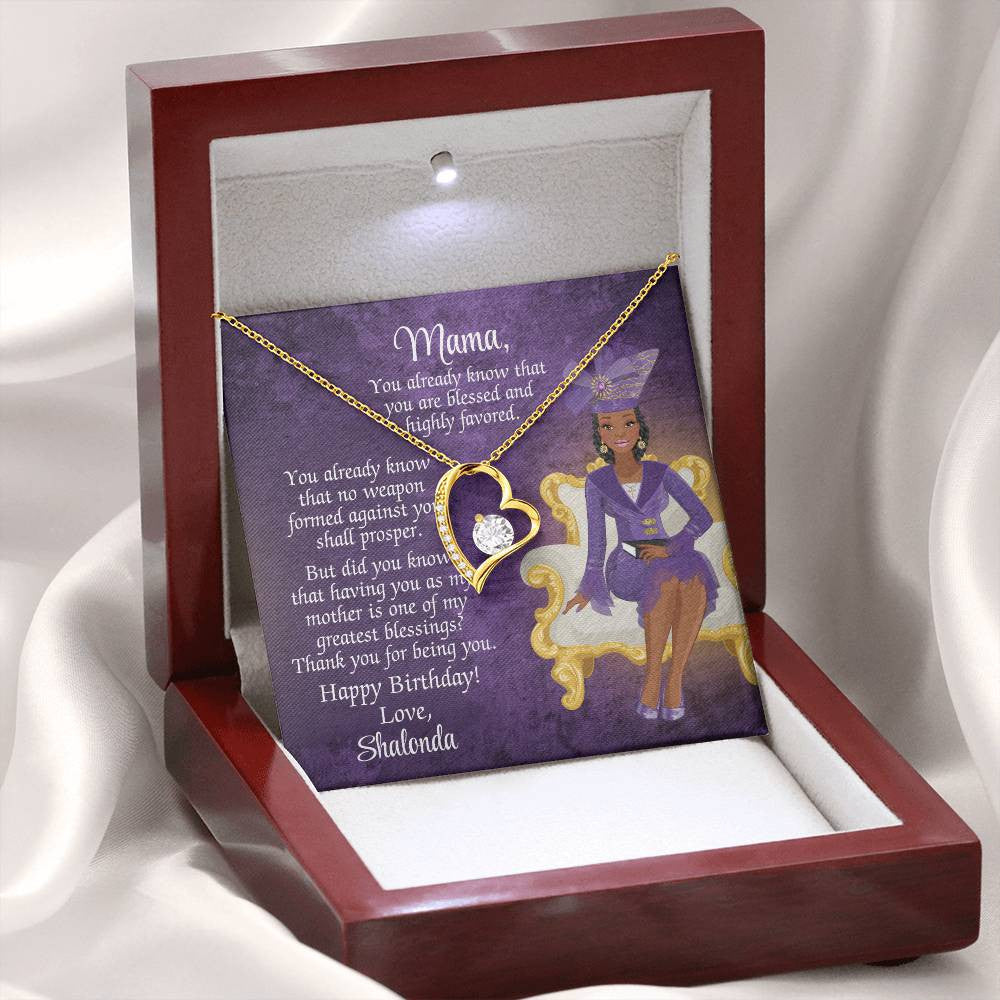 African American Mom Birthday Card With Forever Love Necklace - You Already Know