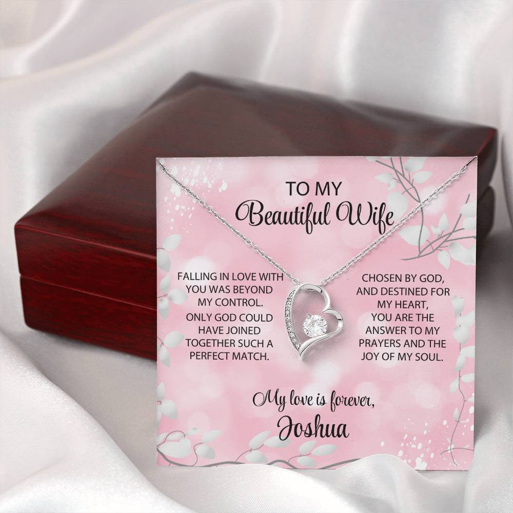 Message To Wife Card With Forever Love Necklace - Perfect Match