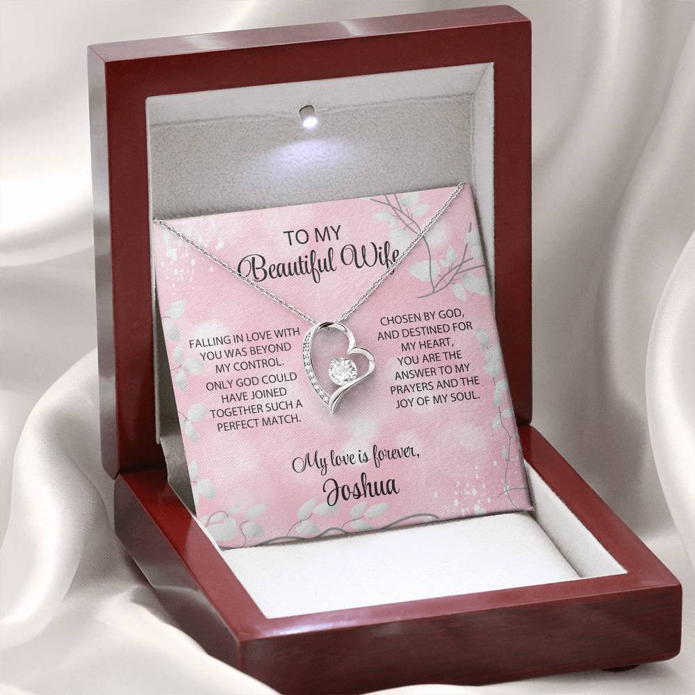 Message To Wife Card With Forever Love Necklace - Perfect Match