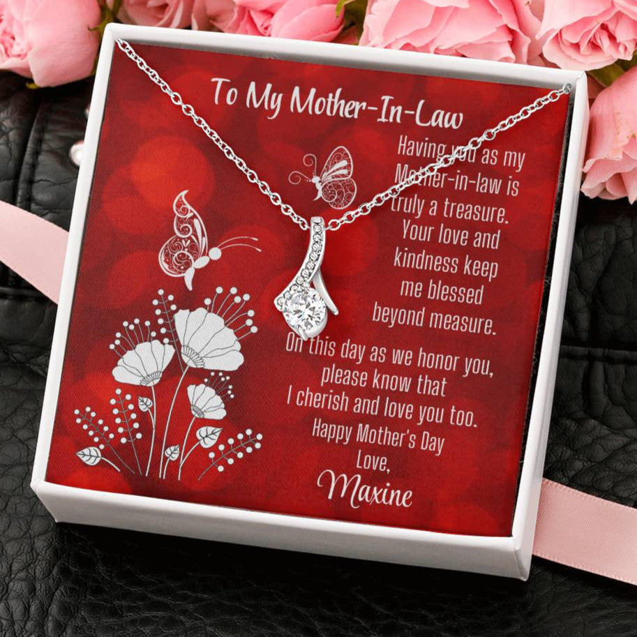 Mother-In-Law Mother's Day Gift Card - Alluring Necklace - Butterflies