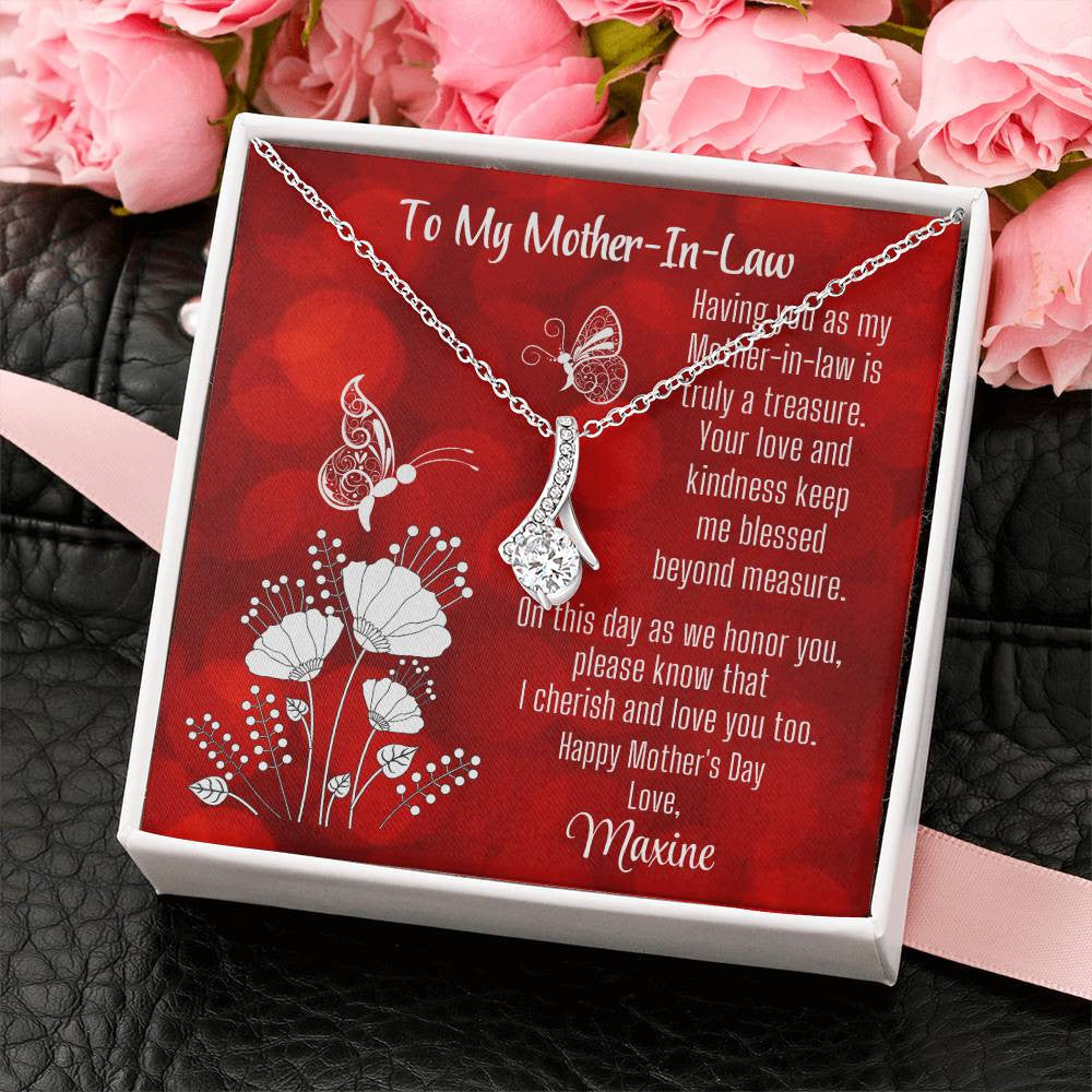 Mother-In-Law Mother's Day Gift Card - Alluring Necklace - Butterflies
