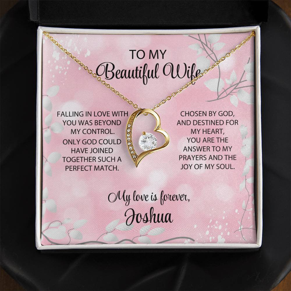Message To Wife Card With Forever Love Necklace - Perfect Match