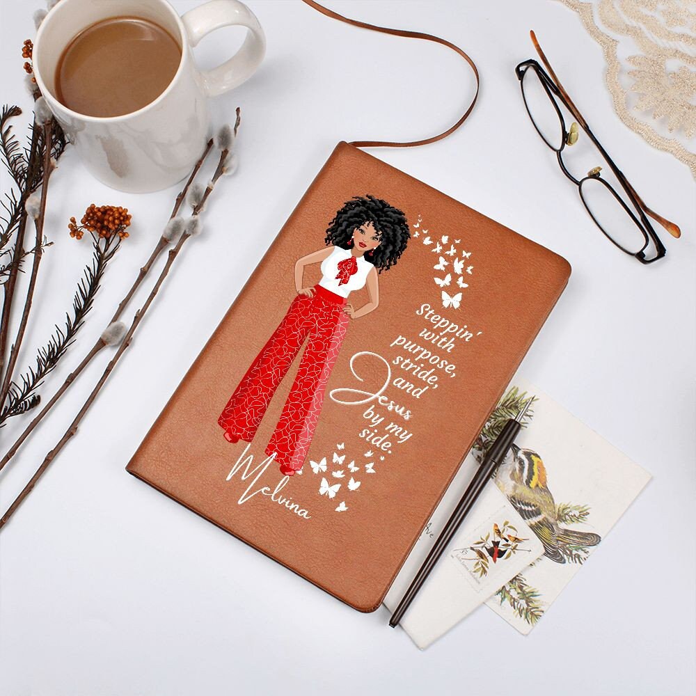 African American Vegan Leather Journal - Steppin' With Purpose
