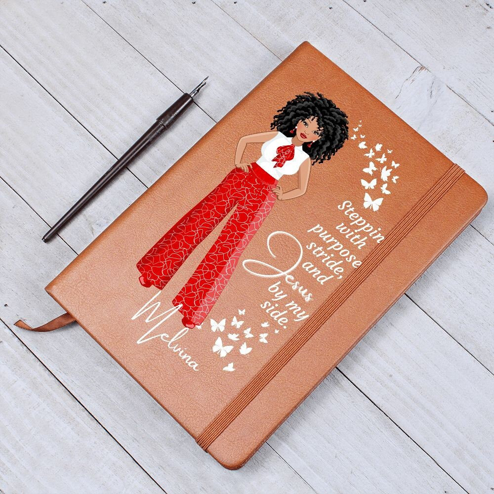 African American Vegan Leather Journal - Steppin' With Purpose