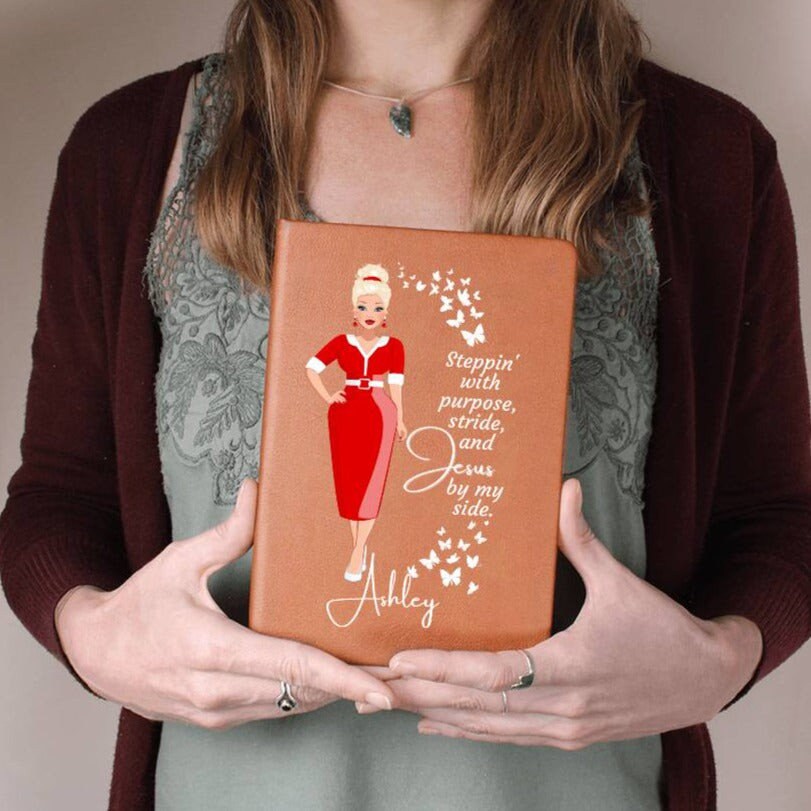 Vegan Leather Bible Study Writing Journal - Steppin' With Purpose