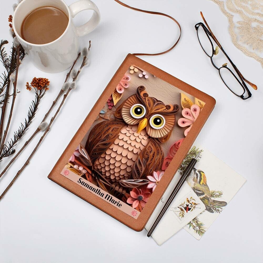 Personalized Vegan Prayer Journal - 3D Brown Owl