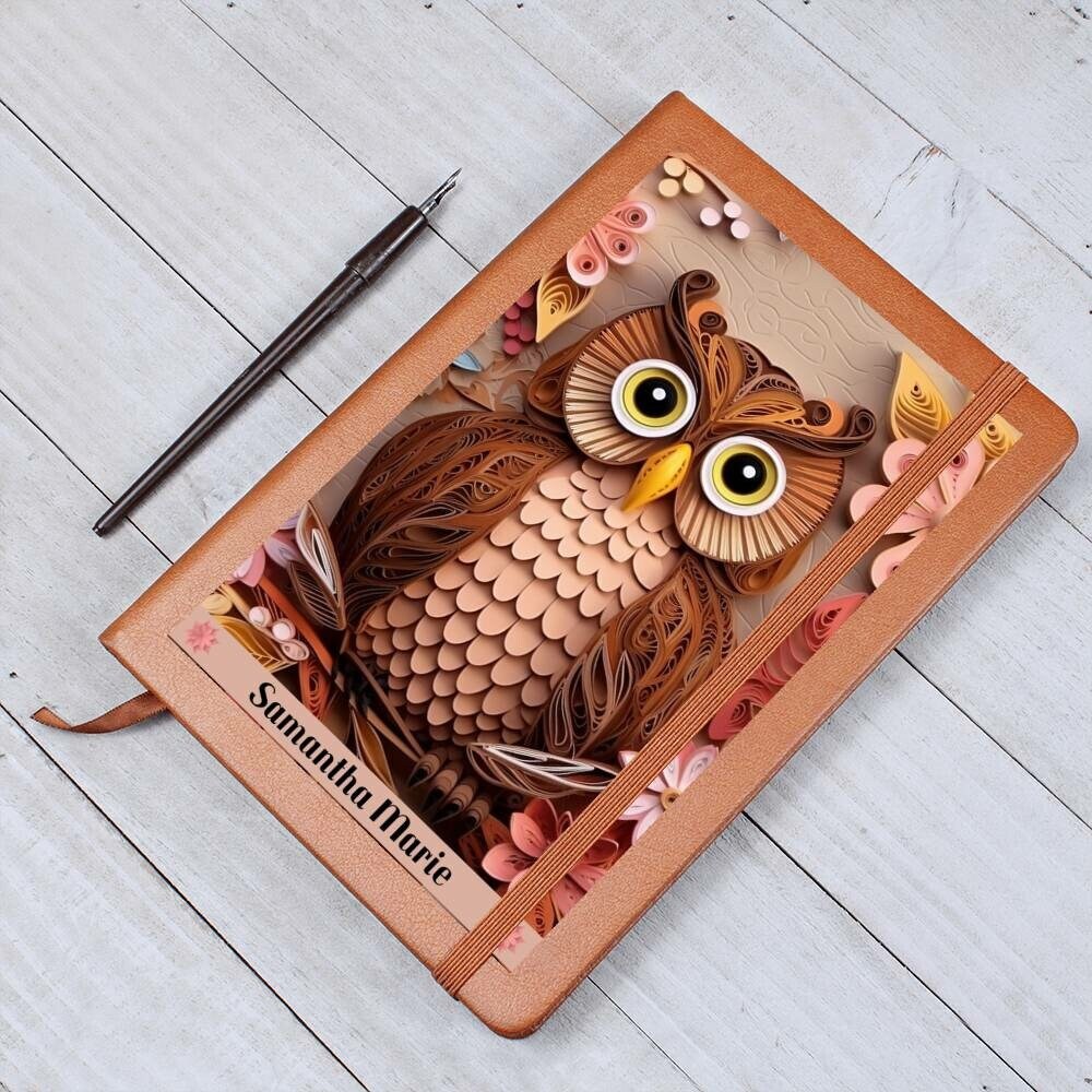 Personalized Vegan Prayer Journal - 3D Brown Owl