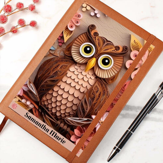 Personalized Vegan Prayer Journal - 3D Brown Owl