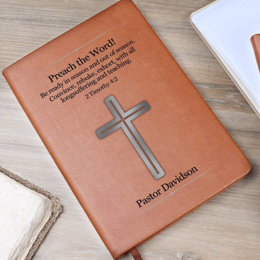 Personalized Pastor Gift Sermon Writing Journal - Preach The Word