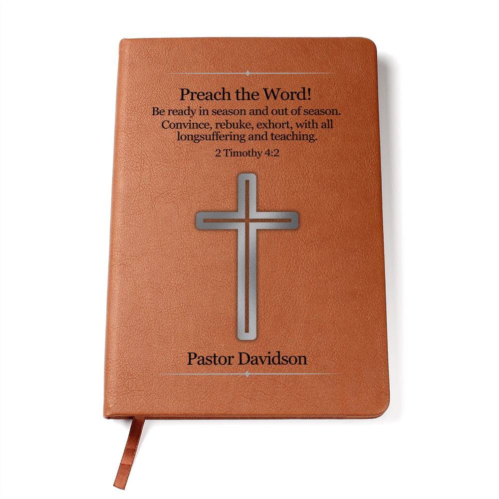 Personalized Pastor Gift Sermon Writing Journal - Preach The Word