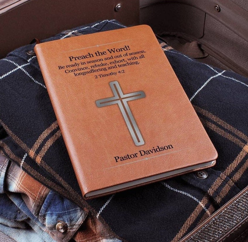 Personalized Pastor Gift Sermon Writing Journal - Preach The Word