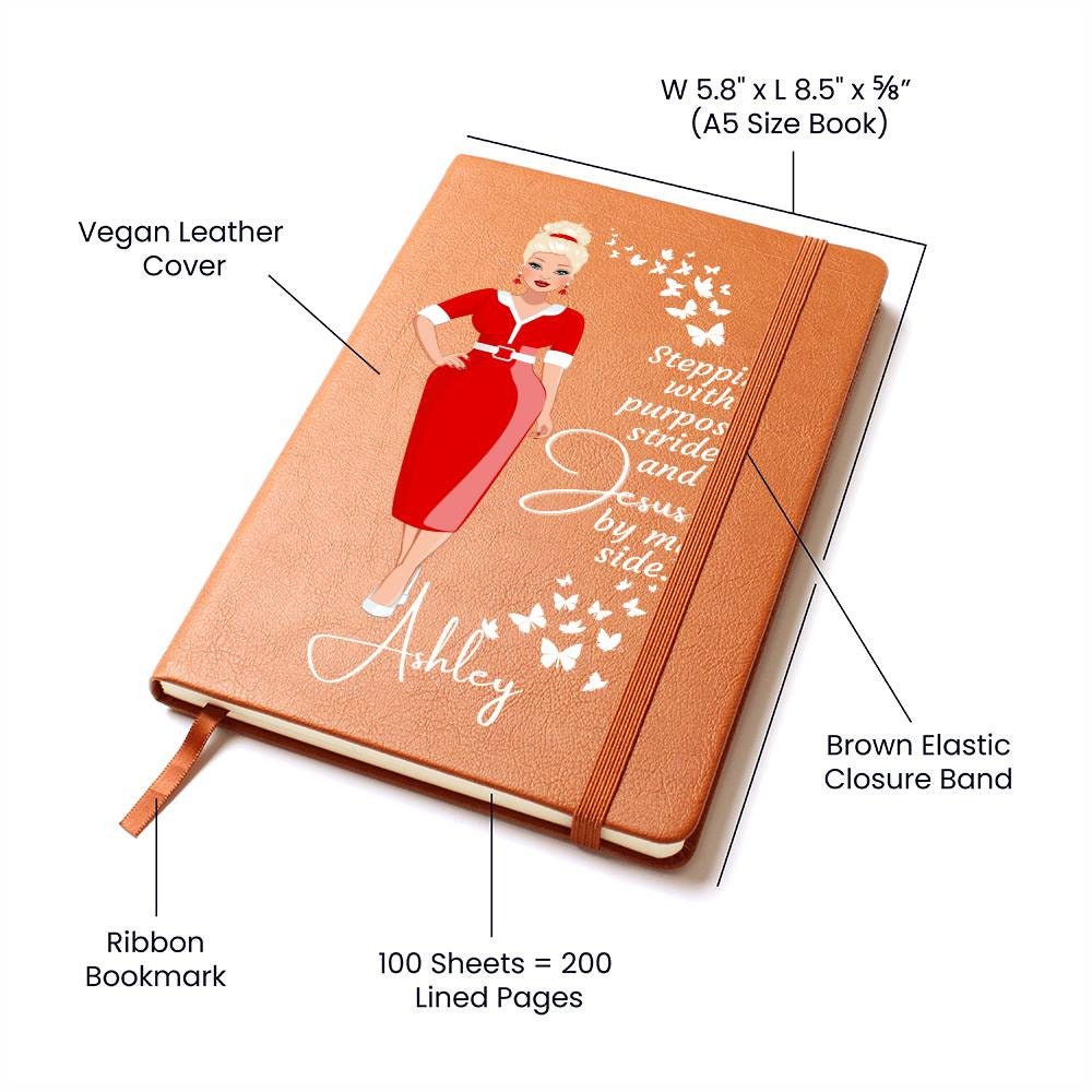 Vegan Leather Bible Study Writing Journal - Steppin' With Purpose