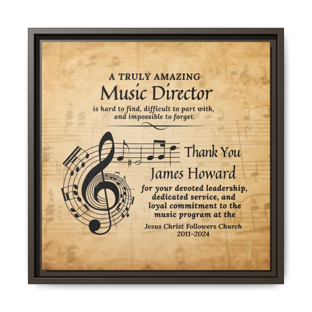 Wall Art Plaque For Music Director - Appreciation Gift