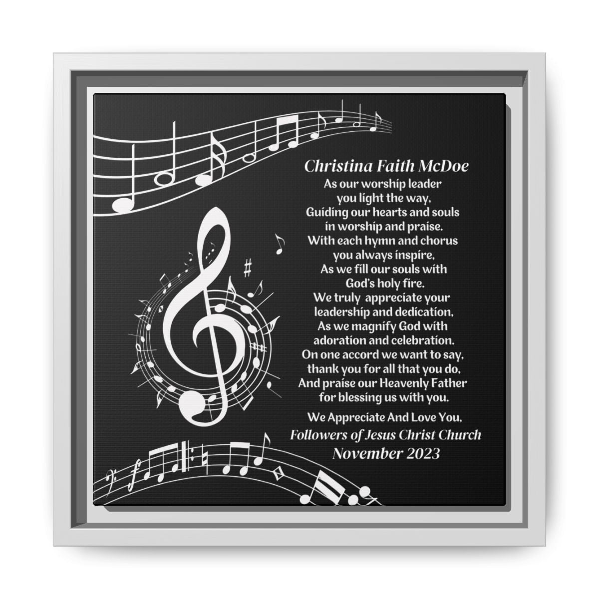 Worship Leader Appreciation Poem Wall Plaque