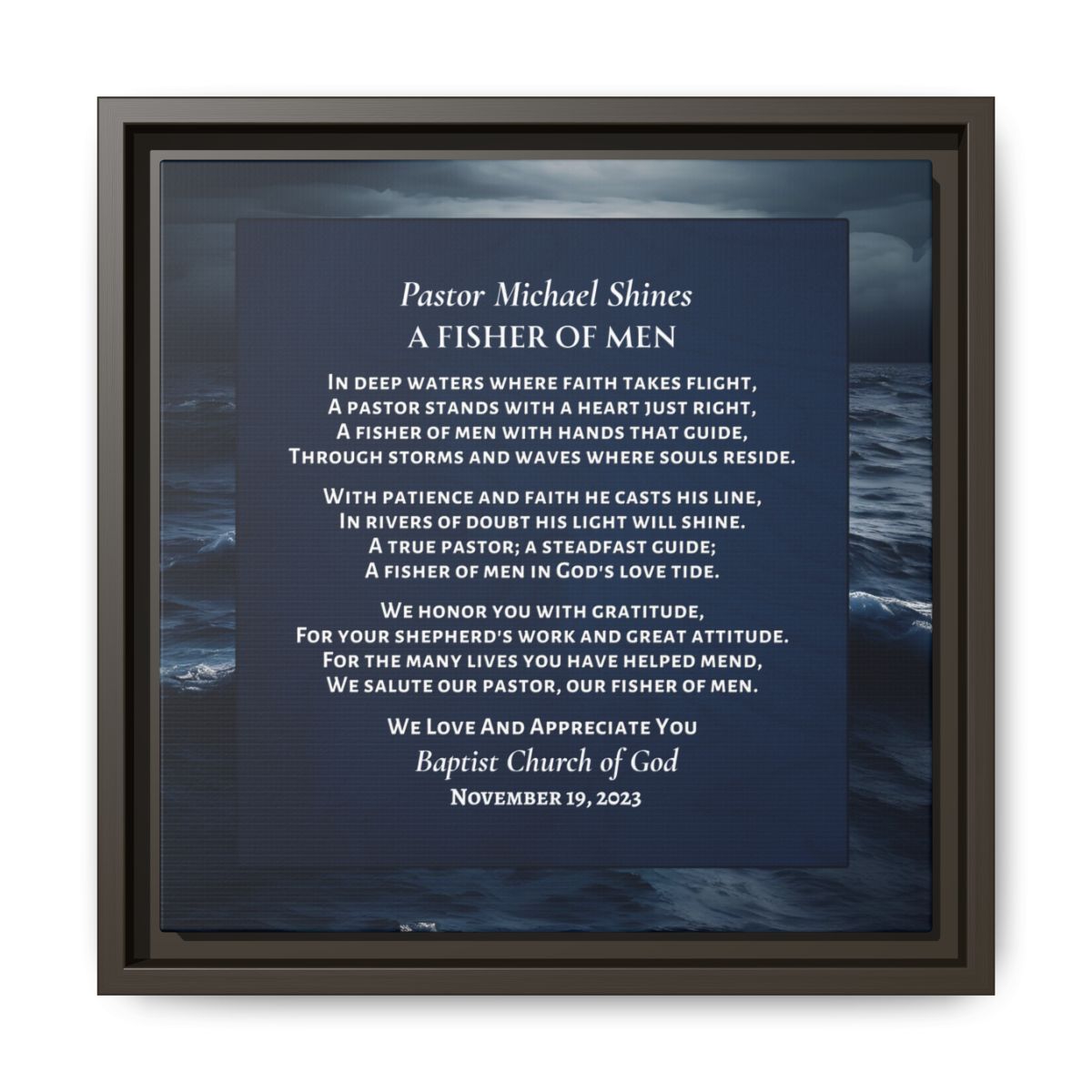 Canvas Wall Art Home Decor For Pastors - Fishers of Men Poem