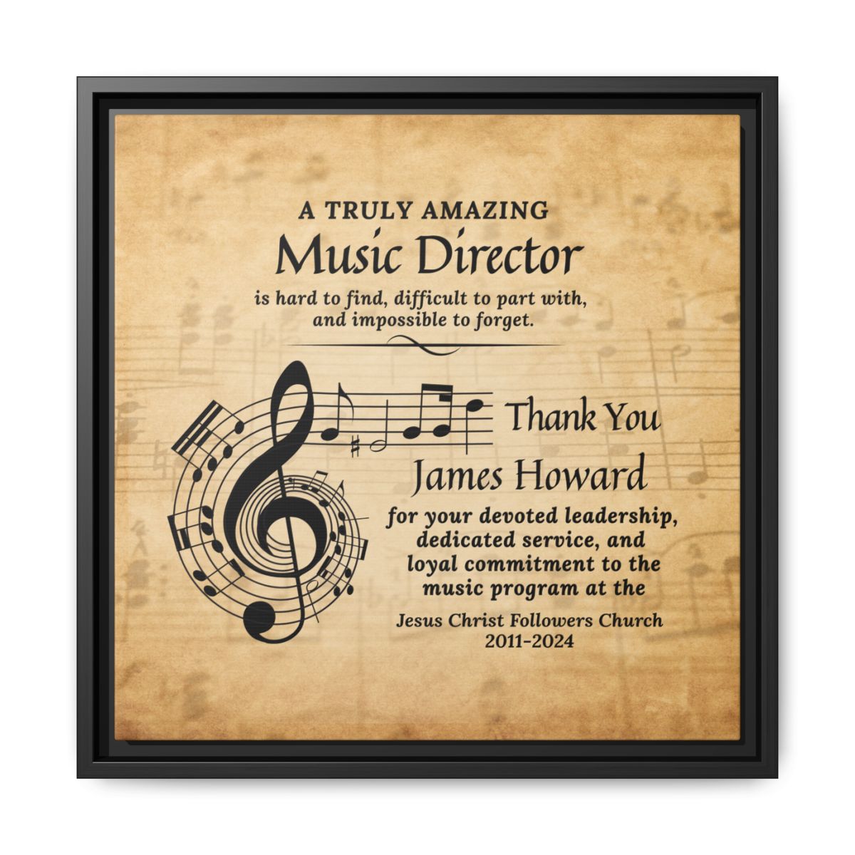 Wall Art Plaque For Music Director - Appreciation Gift