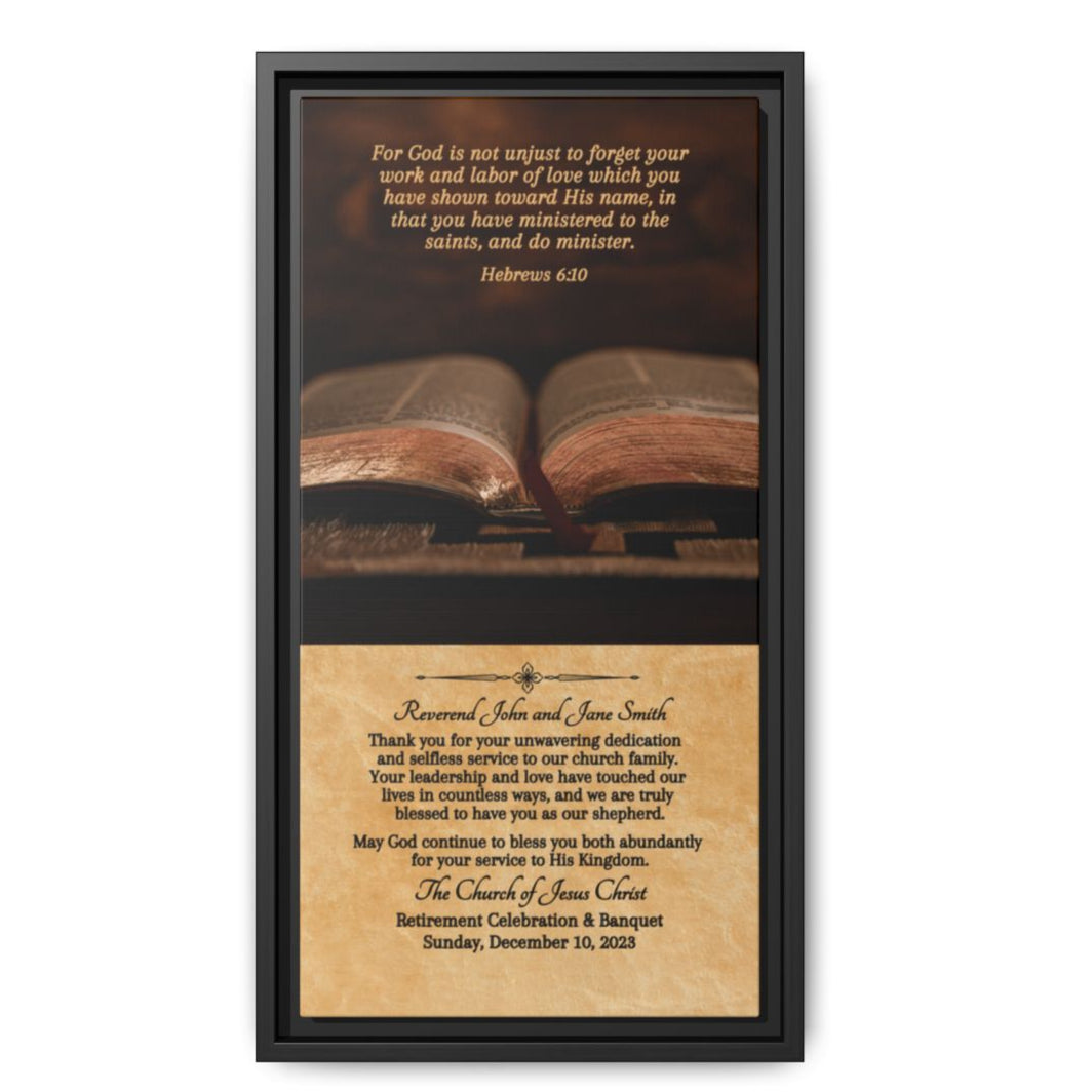 Pastor And Wife Retirement Appreciation Framed Wall Decor