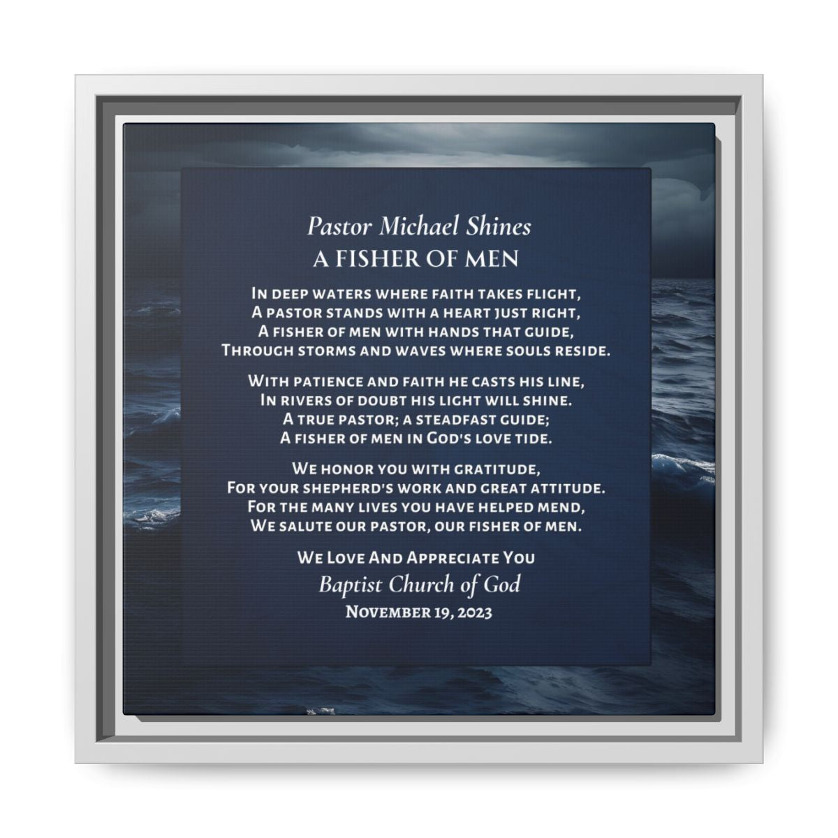 Canvas Wall Art Home Decor For Pastors - Fishers of Men Poem