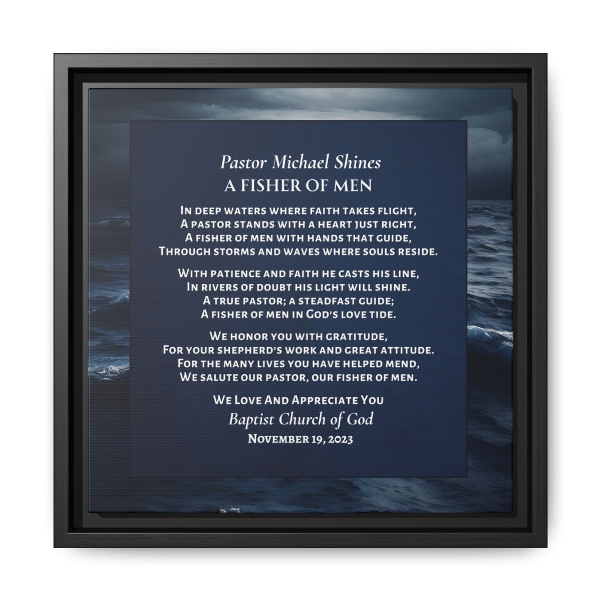Canvas Wall Art Home Decor For Pastors - Fishers of Men Poem
