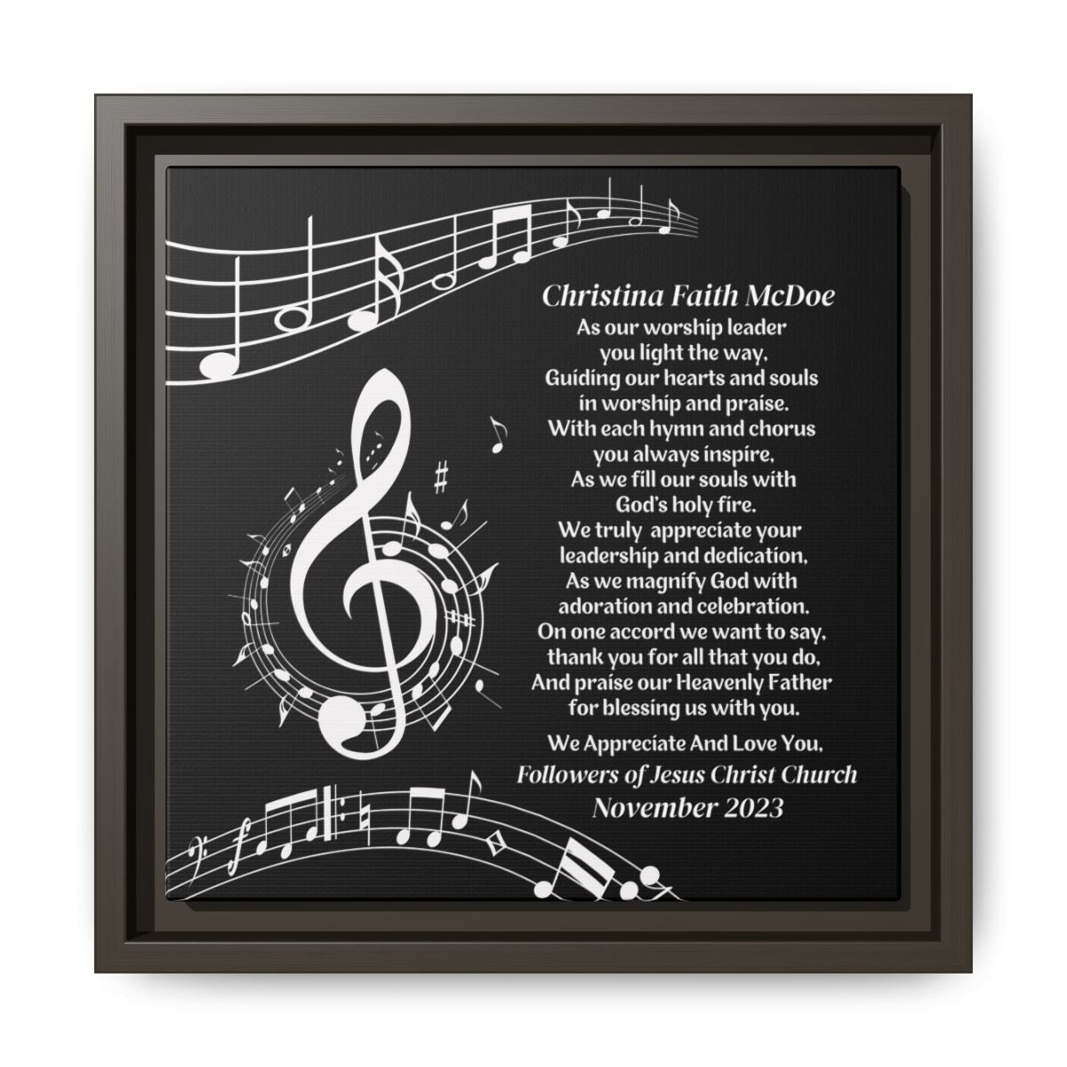Worship Leader Appreciation Poem Wall Plaque